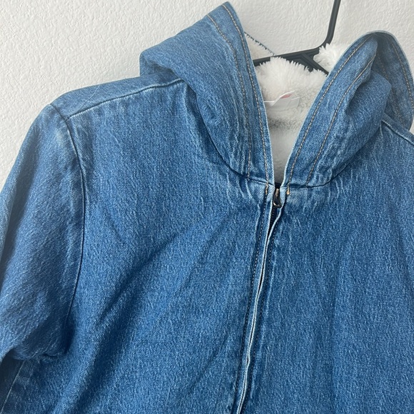 Cat & Jack Girls Denim Bomber Jacket - XL 14 - Picture 2 of 8